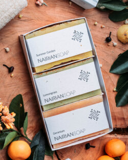 Coffret Savon : Géranium, Lemongrass, Fleurs du jardin